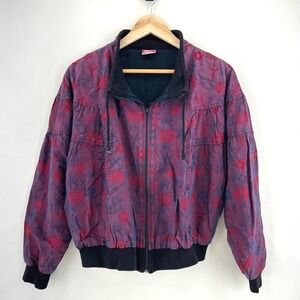 Vintage Tail | 80s‎ 90s Windbreaker Bomber Jacket Purple Red Full Zip Large